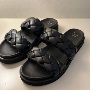 Black slide sandals